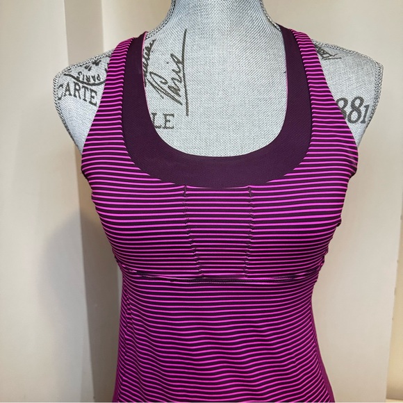 Lululemon Push Ur Limits Tank – Magenta & Plum Stripe (No Tag, Fits 4–6) - Picture 2 of 10
